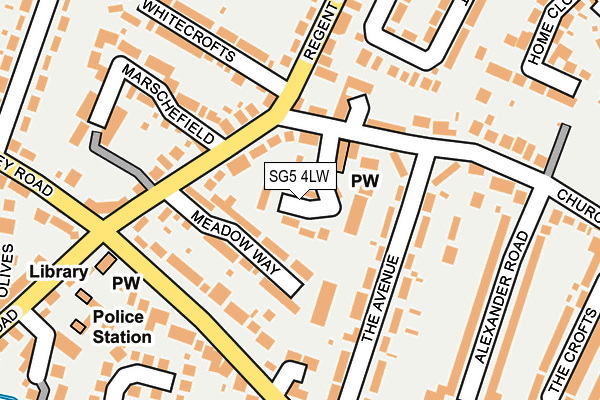 SG5 4LW map - OS OpenMap – Local (Ordnance Survey)