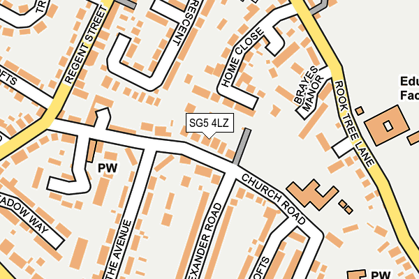 SG5 4LZ map - OS OpenMap – Local (Ordnance Survey)