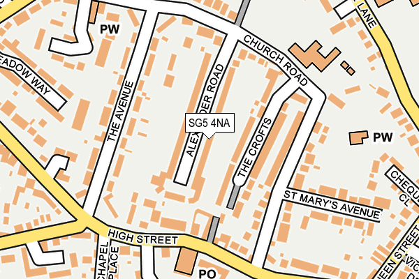 SG5 4NA map - OS OpenMap – Local (Ordnance Survey)