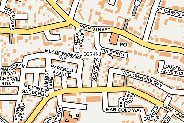 SG5 4NJ map - OS OpenMap – Local (Ordnance Survey)