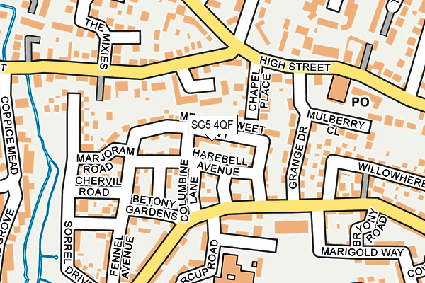 SG5 4QF map - OS OpenMap – Local (Ordnance Survey)