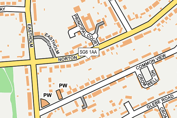 SG6 1AA map - OS OpenMap – Local (Ordnance Survey)