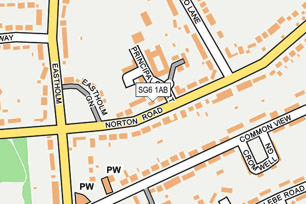 SG6 1AB map - OS OpenMap – Local (Ordnance Survey)