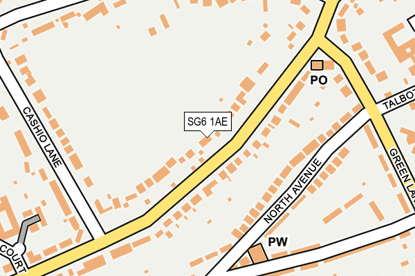 SG6 1AE map - OS OpenMap – Local (Ordnance Survey)