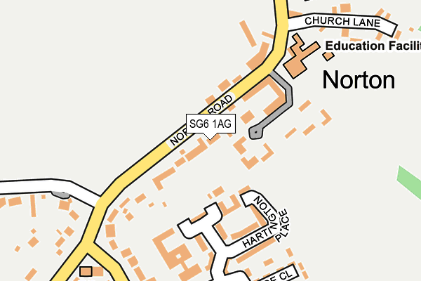 SG6 1AG map - OS OpenMap – Local (Ordnance Survey)