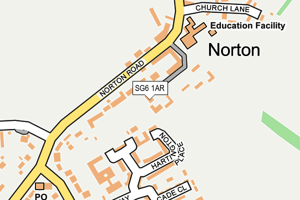 SG6 1AR map - OS OpenMap – Local (Ordnance Survey)