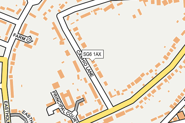 SG6 1AX map - OS OpenMap – Local (Ordnance Survey)