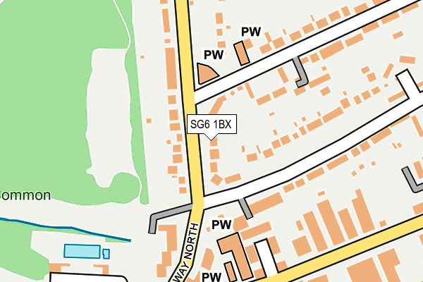 SG6 1BX map - OS OpenMap – Local (Ordnance Survey)