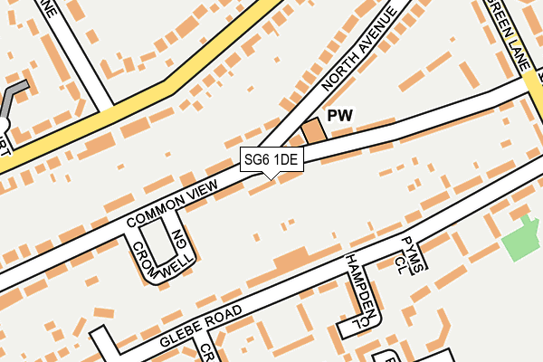 SG6 1DE map - OS OpenMap – Local (Ordnance Survey)