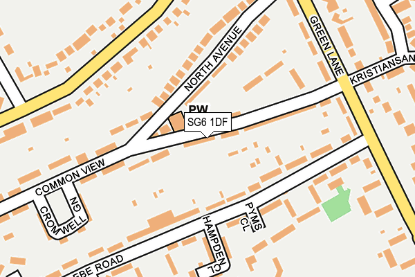 SG6 1DF map - OS OpenMap – Local (Ordnance Survey)