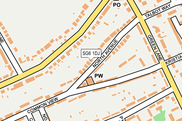 SG6 1DJ map - OS OpenMap – Local (Ordnance Survey)