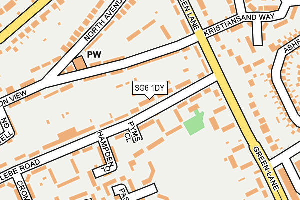SG6 1DY map - OS OpenMap – Local (Ordnance Survey)