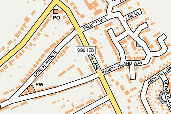 SG6 1EB map - OS OpenMap – Local (Ordnance Survey)