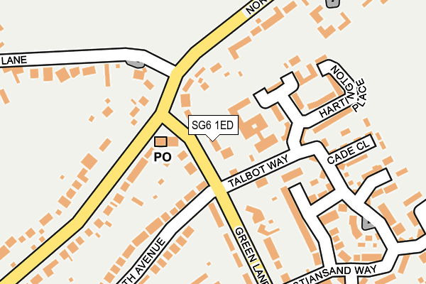 SG6 1ED map - OS OpenMap – Local (Ordnance Survey)