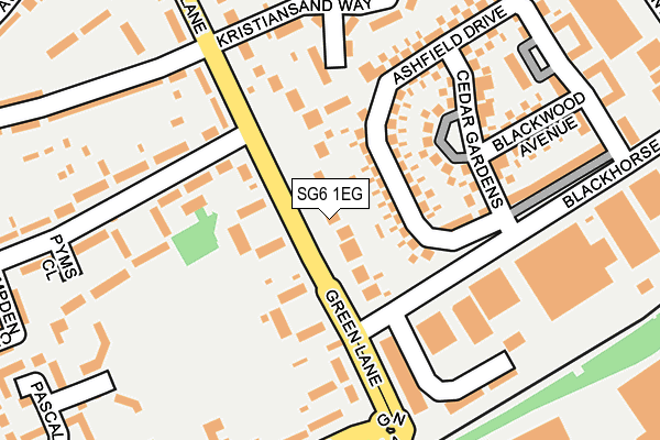 SG6 1EG map - OS OpenMap – Local (Ordnance Survey)