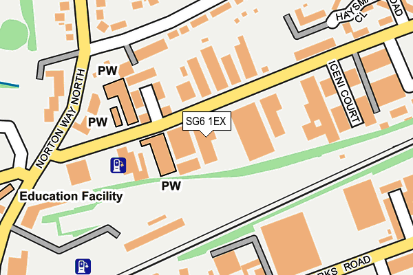 SG6 1EX map - OS OpenMap – Local (Ordnance Survey)