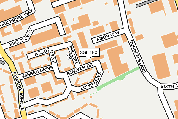 SG6 1FX map - OS OpenMap – Local (Ordnance Survey)