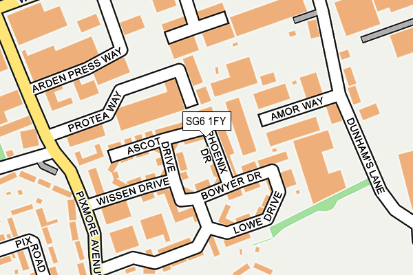 SG6 1FY map - OS OpenMap – Local (Ordnance Survey)