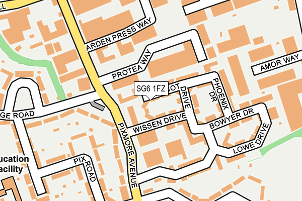 SG6 1FZ map - OS OpenMap – Local (Ordnance Survey)