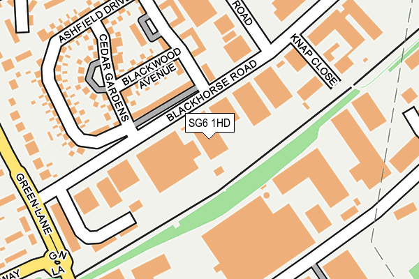 SG6 1HD map - OS OpenMap – Local (Ordnance Survey)