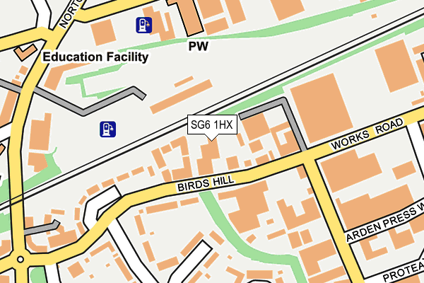 SG6 1HX map - OS OpenMap – Local (Ordnance Survey)