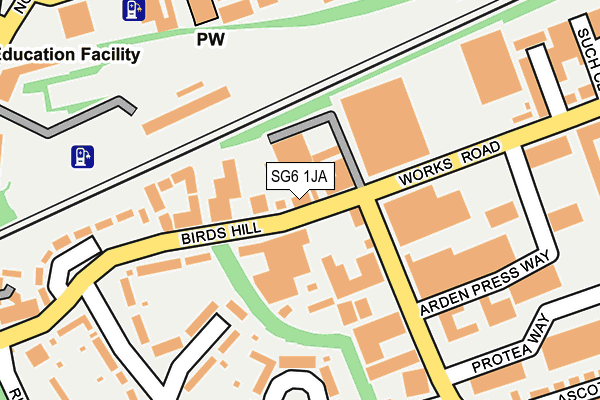 SG6 1JA map - OS OpenMap – Local (Ordnance Survey)