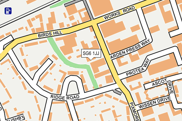 SG6 1JJ map - OS OpenMap – Local (Ordnance Survey)