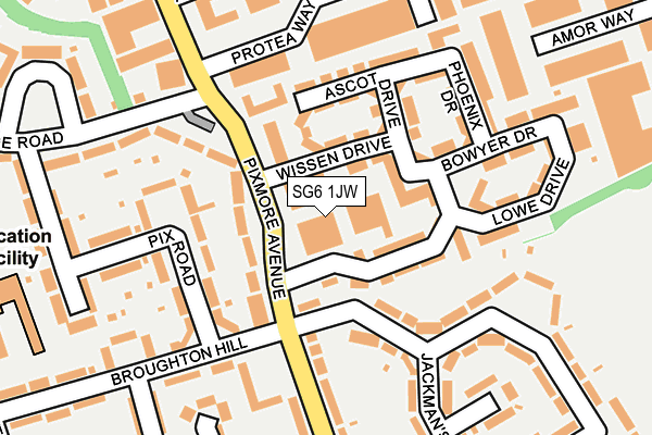 SG6 1JW map - OS OpenMap – Local (Ordnance Survey)