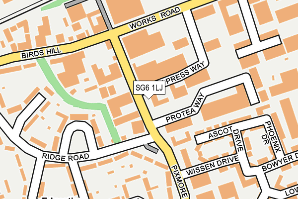 SG6 1LJ map - OS OpenMap – Local (Ordnance Survey)