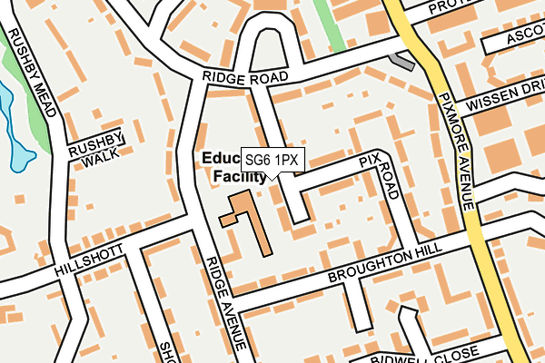 SG6 1PX map - OS OpenMap – Local (Ordnance Survey)