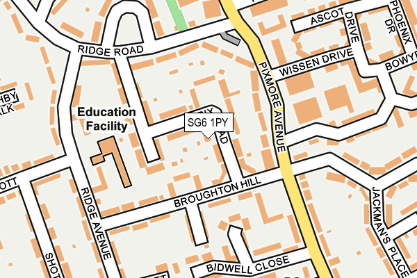 SG6 1PY map - OS OpenMap – Local (Ordnance Survey)