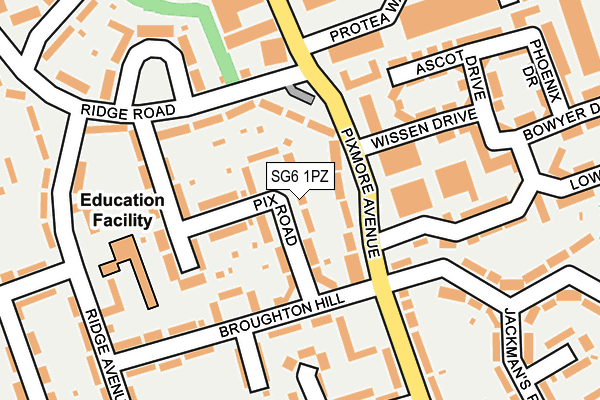 SG6 1PZ map - OS OpenMap – Local (Ordnance Survey)