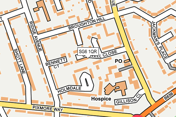SG6 1QR map - OS OpenMap – Local (Ordnance Survey)