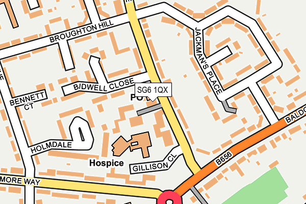 SG6 1QX map - OS OpenMap – Local (Ordnance Survey)