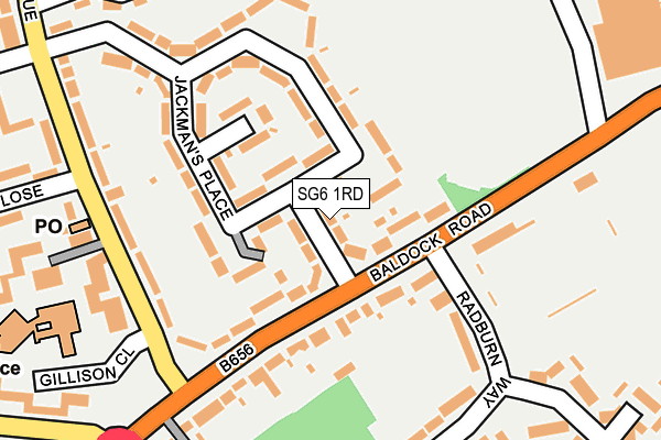 SG6 1RD map - OS OpenMap – Local (Ordnance Survey)