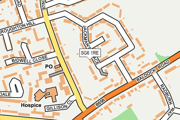 SG6 1RE map - OS OpenMap – Local (Ordnance Survey)