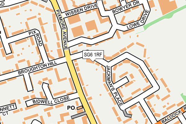 SG6 1RF map - OS OpenMap – Local (Ordnance Survey)