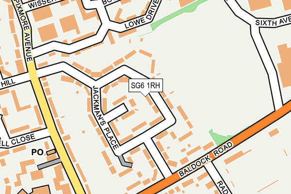 SG6 1RH map - OS OpenMap – Local (Ordnance Survey)