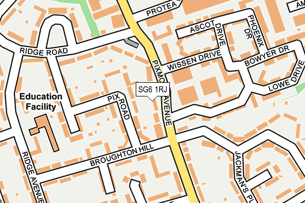 SG6 1RJ map - OS OpenMap – Local (Ordnance Survey)