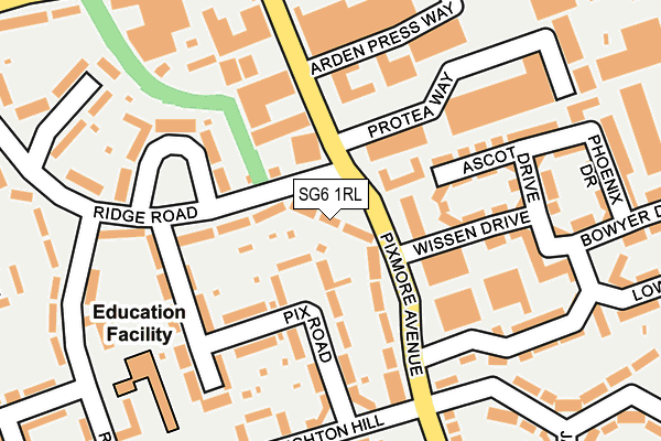 SG6 1RL map - OS OpenMap – Local (Ordnance Survey)