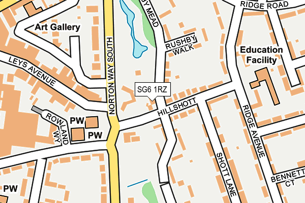 SG6 1RZ map - OS OpenMap – Local (Ordnance Survey)