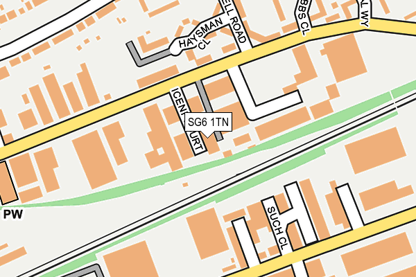 SG6 1TN map - OS OpenMap – Local (Ordnance Survey)