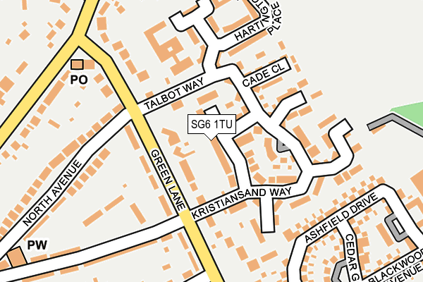 SG6 1TU map - OS OpenMap – Local (Ordnance Survey)