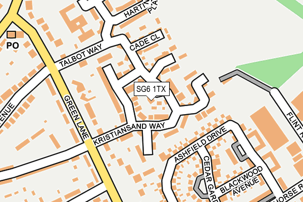 SG6 1TX map - OS OpenMap – Local (Ordnance Survey)