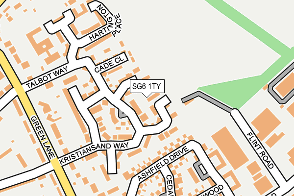 SG6 1TY map - OS OpenMap – Local (Ordnance Survey)