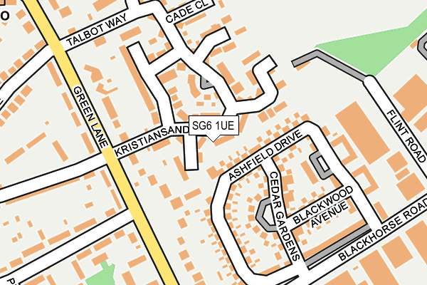 SG6 1UE map - OS OpenMap – Local (Ordnance Survey)