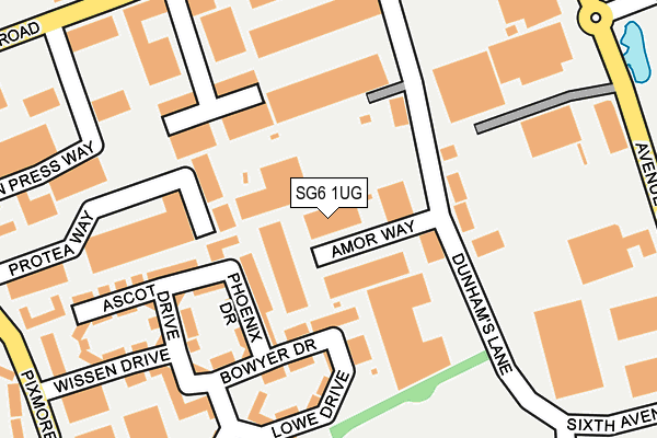 SG6 1UG map - OS OpenMap – Local (Ordnance Survey)