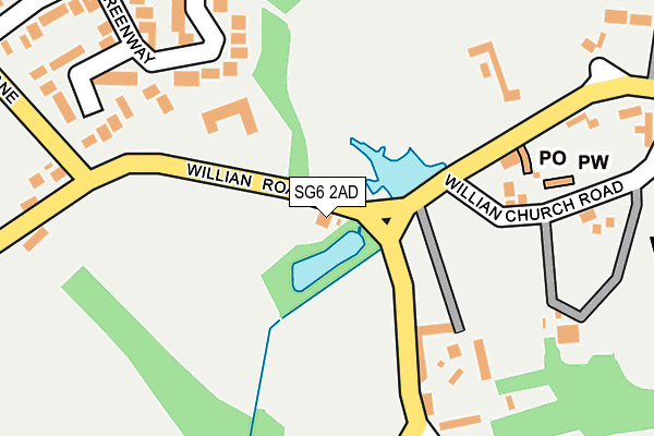 SG6 2AD map - OS OpenMap – Local (Ordnance Survey)