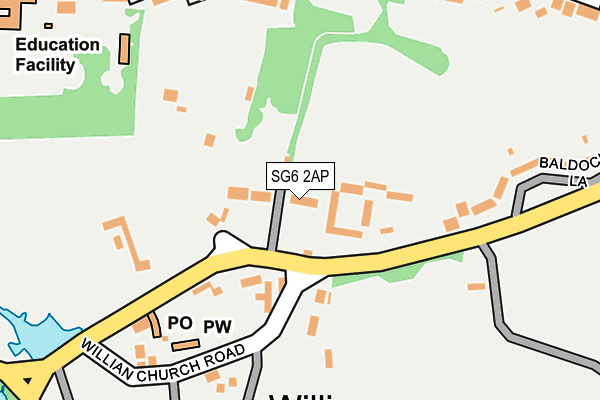 SG6 2AP map - OS OpenMap – Local (Ordnance Survey)