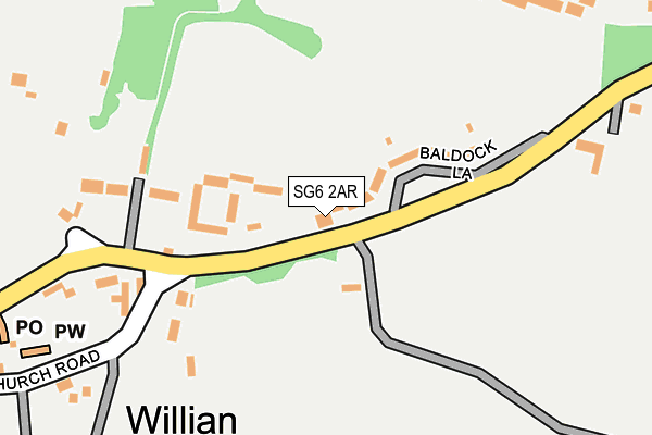 SG6 2AR map - OS OpenMap – Local (Ordnance Survey)